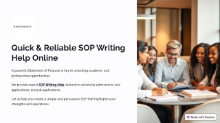 Quick & Reliable SOP Writing Help Online