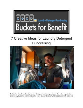 7 Creative Ideas for Laundry Detergent Fundraising