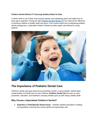 Children Dentist Bristol CT