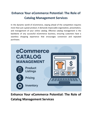 Enhance Your eCommerce Potential: The Role of Catalog Management Services