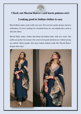 Check out Sheetal Batra's cool kurta palazzo sets