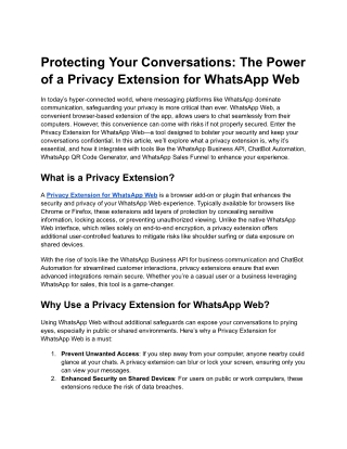 Protecting Your Conversations_ The Power of a Privacy Extension for WhatsApp Web