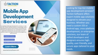 Mobile App Development Services in the USA – Taction Software