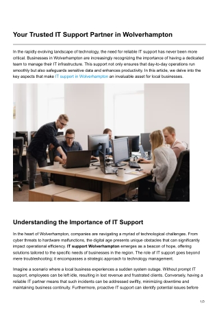 Your Trusted IT Support Partner in Wolverhampton