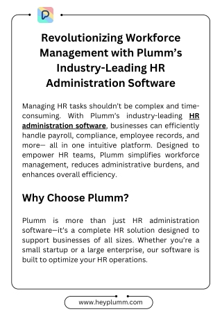 Revolutionizing Workforce Management with Plumm’s Industry-Leading HR Administration Software