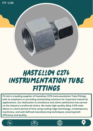 Hastelloy C276 Instrumentation Tube Fittings