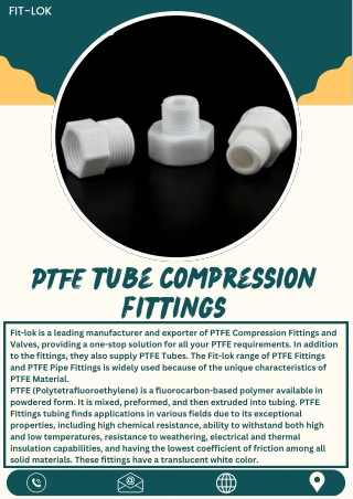 PTFE tube compression fittings
