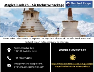 Magical Ladakh - Air Inclusive package