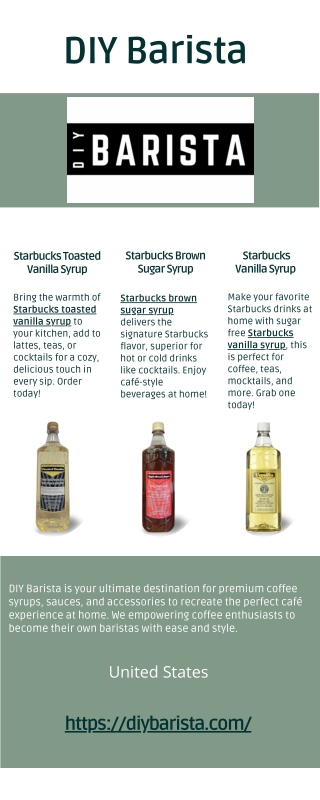 Starbucks Toasted Vanilla Syrup