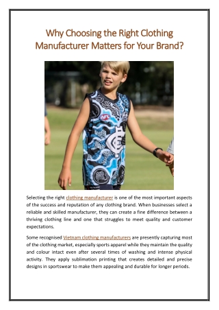 Why Choosing the Right Clothing Manufacturer Matters for Your Brand