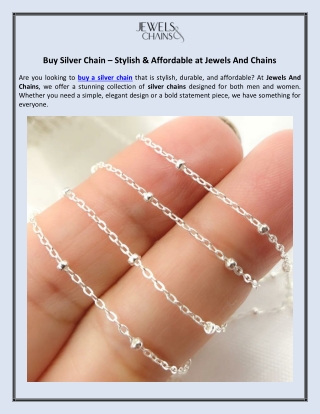 Buy Silver Chain – Stylish & Affordable at Jewels And Chains