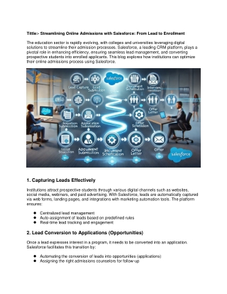 Streamlining Online Admissions with Salesforce: From Lead to Enrollment