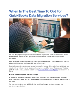 Quickbooks online data migration