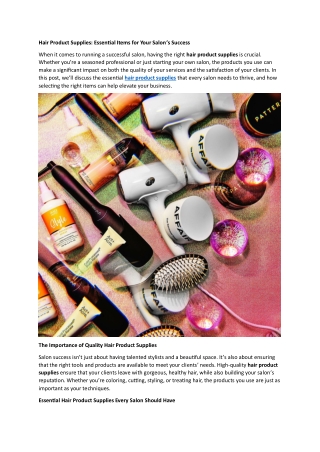 Hair Product Supplies