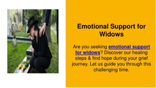 Emotional Support for Widows