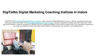 DigiTallks Digital Marketing Coaching Institute in Indore (1)