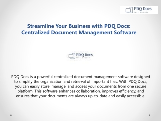 Streamline Your Business with PDQ Docs Centralized Document Management Software