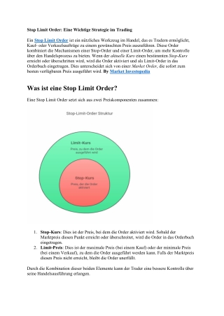 Stop Limit Order Beispiel: So setzt du sie richtig ein