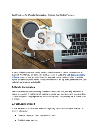 Best Practices for Website Optimization: Enhance Your Online Presence