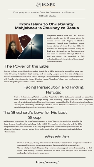 From Islam to Christianity Mahjabeen ‘s Journey to Jesus