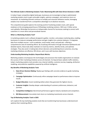 The Ultimate Guide to Marketing Analytics Tools