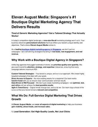 Elevan August Media_ Singapore’s #1 Boutique Digital Marketing Agency That Delivers Results