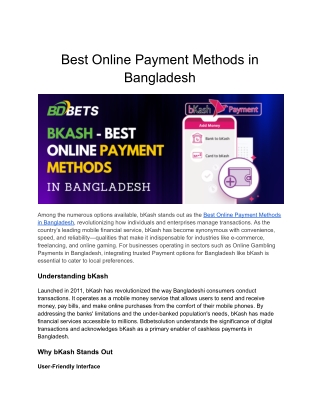Best Online Payment Methods in Bangladesh