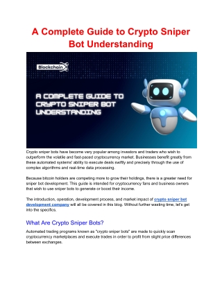 A Complete Guide to Crypto Sniper Bot Understanding