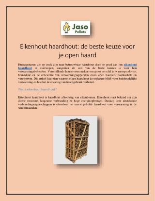 Eikenhout haardhout de beste keuze voor je open haard