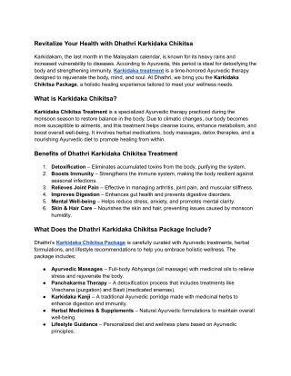 Revitalize Your Health with Dhathri Karkidaka Chikitsa