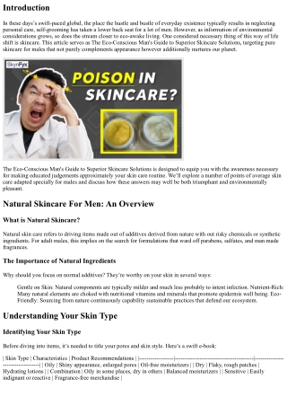 The Eco-Conscious Man's Guide to Superior Skincare Solutions