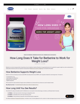 Berberine to Work for Weight Loss