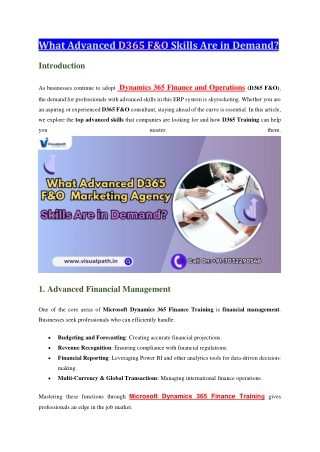 D365 Finance & Operations Training Course | Dynamics 365 Course