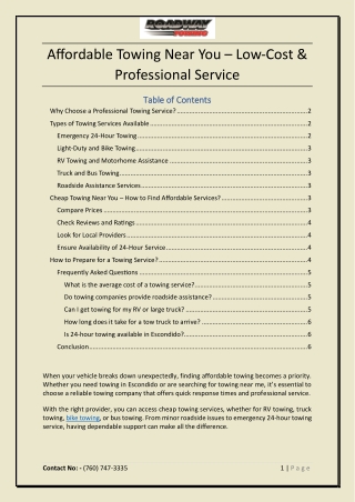 Affordable Towing Near You