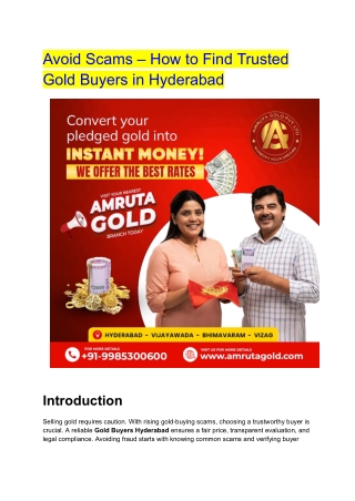 Avoid Scams – How to Find Trusted Gold Buyers in Hyderabad