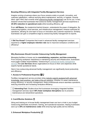Boosting Efficiency with Integrated Facility Management Services