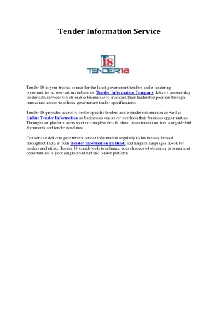 Tender Information Service