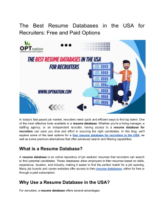 The Best Resume Databases in the USA for Recruiters_ Free and Paid Options