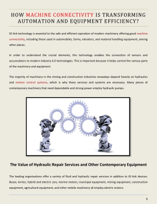 How Machine Connectivity is Transforming Automation and Equipment Efficiency