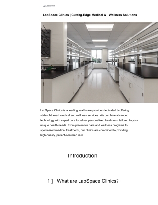 LabSpace Clinics  Cutting-Edge Medical & Wellness Solutions