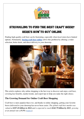 Struggling to Find the Best Craft Beer Heres How to Buy Online.docx