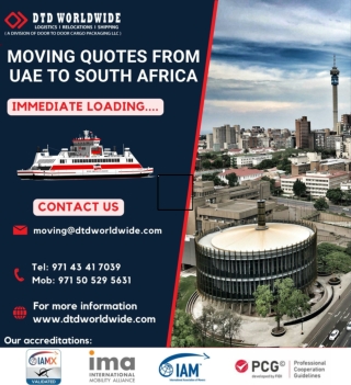 Affordable Moving Quotes from UAE to South Africa – DTD Worldwide