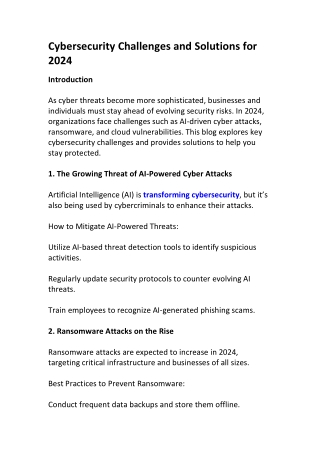 Ransomware Attacks in 2024: Prevention Strategies & Best Practices