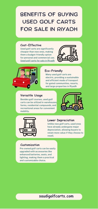 benefits of buying used golf carts for sale in Riyadh