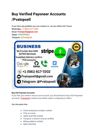 Buy Verified Payoneer Accounts _ Pvatopsell