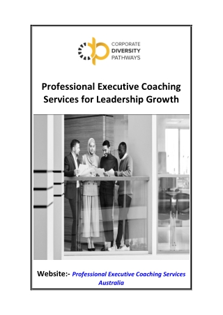 Professional Executive Coaching Services for Leadership Growth