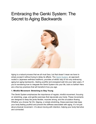 Embracing the Genki System