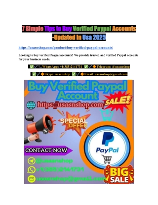 11 Simple Tips to Buy Verified Paypal Accounts -Updated in Usa 2025
