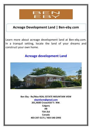 Acreage Development Land Ben-eby.com