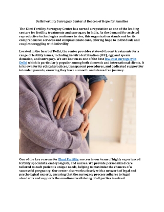 Delhi Fertility Surrogacy Center A Beacon of Hope for Families